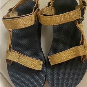 Teva sandal, color gold, size 7M. 1-3/4” platform. Brand new, no box.